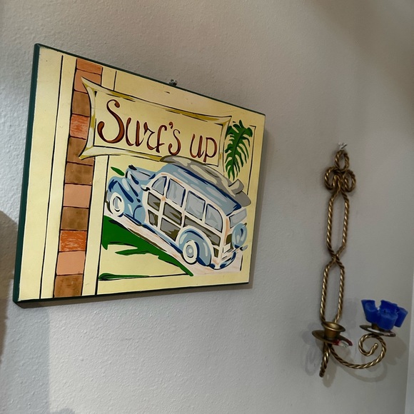 12 by 9 Beach house Surfs Up Plaque - Picture 3 of 3